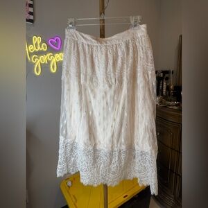H&M Cream Lace A-Line Skirt